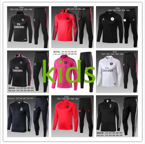 

Real Madrid Kids jacket Frances training suit 18/19 GRIEZMANN FTORRES KOKE Ronaldo football Tracksuit jacket Psg Kids soccer tracksuit Kits