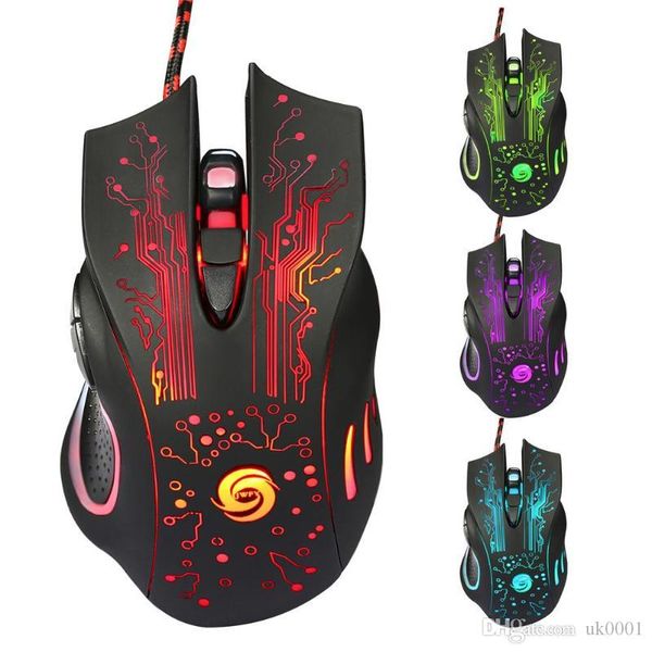 

wholesale 6d usb wired gaming mouse 3200dpi 6 buttons led optical professional pro mouse gamer computer mice for pc lapgames mice