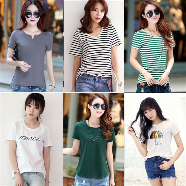 

хлопка с коротким рукавом блуза разное t- хлопка с короткими рукавами блузки рубашки женские разные футболки женские, White