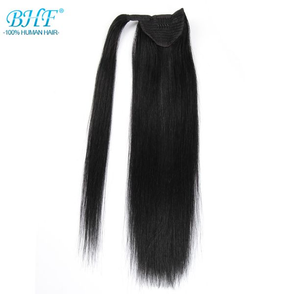 

bhf straight ponytail human hair all colors european remy human hair ponytail extensions tail of natural ponytails, Black;brown