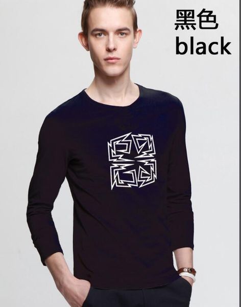 

552019 men's cotton round collar t-shirt, good air permeability, quality, ing, White;black
