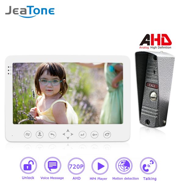 

jeatone 720p/ahd 7'' video door phone intercom door bell security access system voice message/motion detection/mp4 player