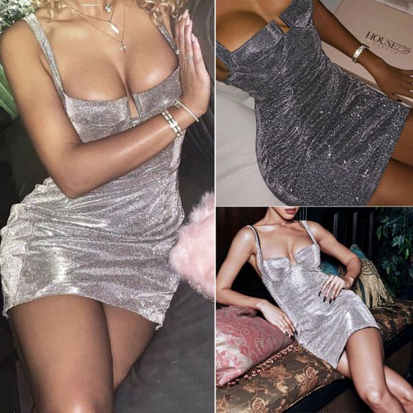 

women dress bodycon sleeveless evening party sequins strappy mini dress, Black;gray