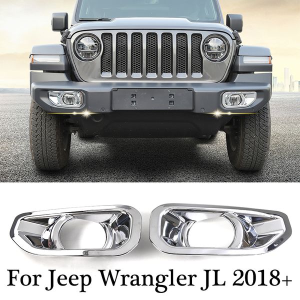 

abs front bumper fog light decoration chrome for jeep wrangler jl 2018 factory outlet high quatlity auto internal accessories