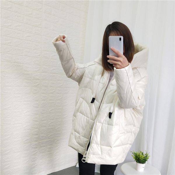 

winter coat women 2019 winter new collection hooded women's jacket parka female thick warm loose coat duck down jacket, Black