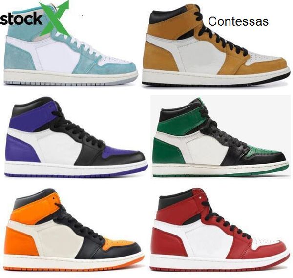 

с коробкой 1 turbo green новобранец года 1s court purple pine green jordon баскетбольная обувь мужчины 1s shattered backboard chicago royal