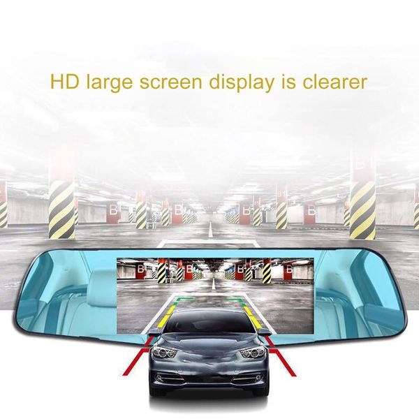 

rearview mirror tachograph 3.6 inch high-definition night vision dual lens reversing video parking surveillance car