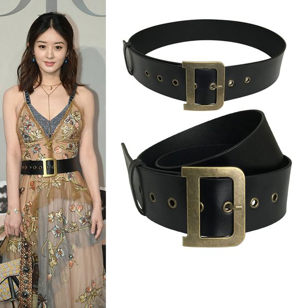 

2019 новая осень весна waistband женщины моды урожай металла пряжки пояса широкий черный пояс из натуральной кожи 2 стили jc2813 y200117, Slivery;black