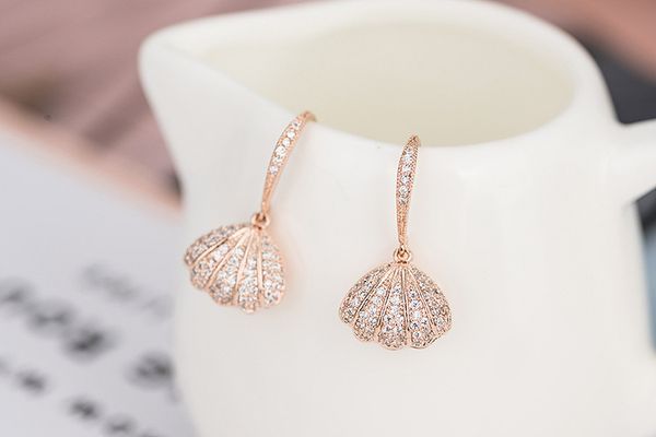 

jewelry shell ear hook allergy studs natural shell bead female earrings, factory price, Silver