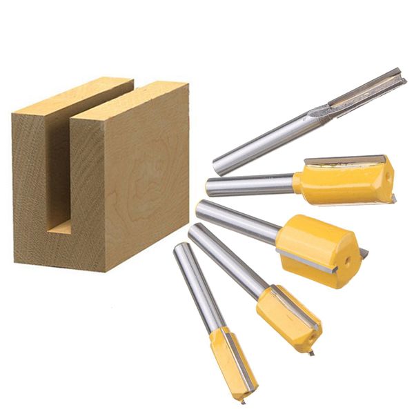 

5pc straight dado router bits set
