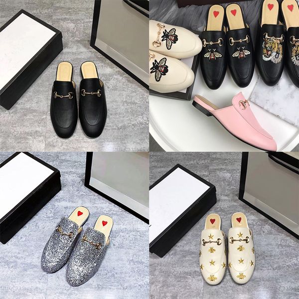 ladies black leather mules