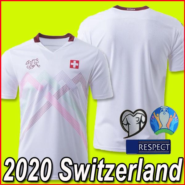 

2020 switzerland soccer jerseys away white 20 21 switzerland akanji zakaria rodriguez elvedi football shirts with patch, Black;yellow