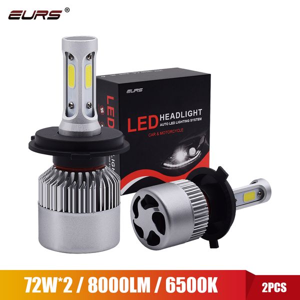 

eurs 2pcs 6500k h7 led h4 h11 h8 hb4 h1 h3 hb3 led car headlight bulb 12v 72w 8000lm motorcycle fog lamp