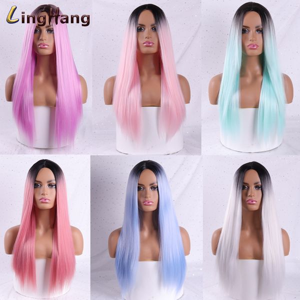 

линг анг ombre зеленй straight длинне паѬики из инеиеки дл женин еѬнй Ѭозо, Black