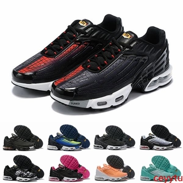 

plus iii 3 tn mens tuned airs running shoes women tns black white rainbow sport shock sneakers requin blue red spider des chaussures