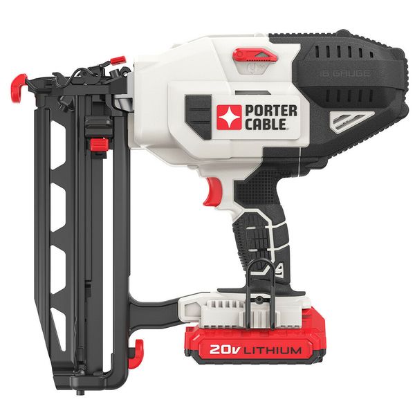 

Porter cable pcc792la 20 volt max lithium ion traight fini h nailer kit