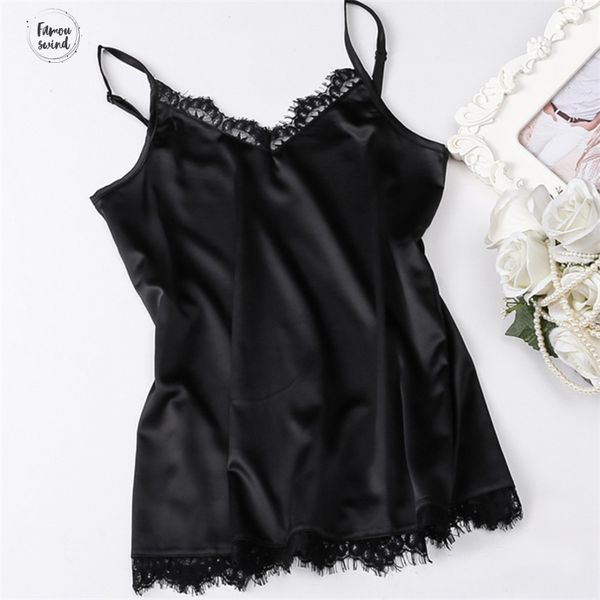 

шелк верхней части бака женщин сексуальный v образным вырезом без рукавов лето основные tops blusas вскользь tops crop женщин жилет кружева, White