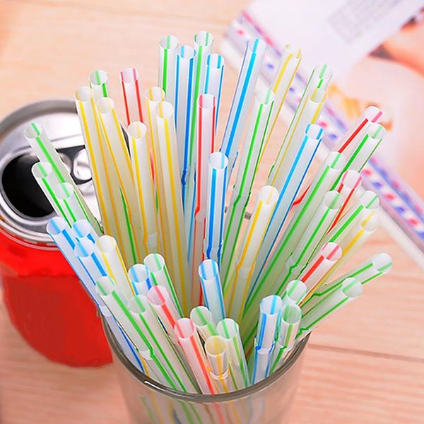 

300 pack disposable straws flexible plastic straws drinking bendy straw striped multi colored rainbow disposable straw
