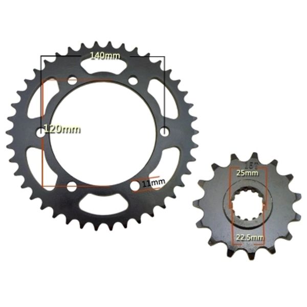 

for zrx400 motorcycle front & rear sprocket geartransmission chain gear sprockets 525 15t/42t