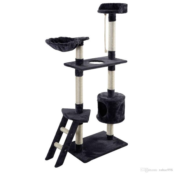 

новый 60" cat tree tower condo scratcher мебель котик pet house гамак gray
