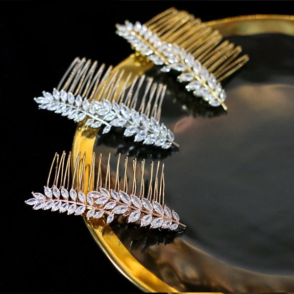 

bridal hair accessories crystal flower hair comb wedding clip jewelry accessories handmade female hair accessories flower, Silver