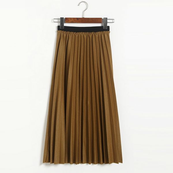 

ankle-length women skirt high waist ladies skirts solid office lady skirt, Black