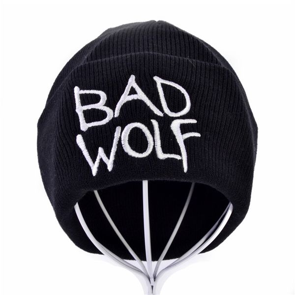 

winter bad wolf letter embroidery knit hat fashion keep warm wool knitted earmuffs beanies hats caps for men women