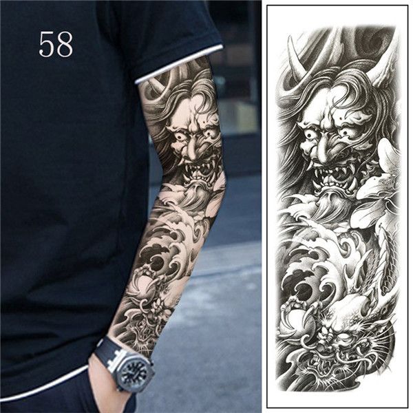Acheter Plein Bras Appliques De Tatouage Bras Imperméable Hommes Et Femmes Tatouages Geisha Un Tatouage Ponctuel Transfert Impression Autocollants