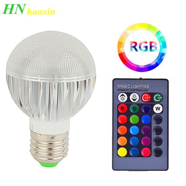 

haoxin e27 spotlight bulb 3/5/7/10/15w 85-265 multiple color bulb lamp rgb bulb remote control led light