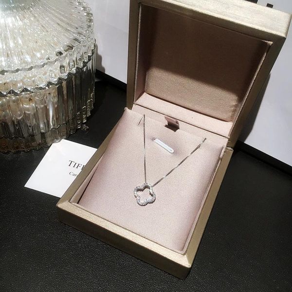

fashion designer real 925 sterling silver leaf shape pendant sweet women necklace