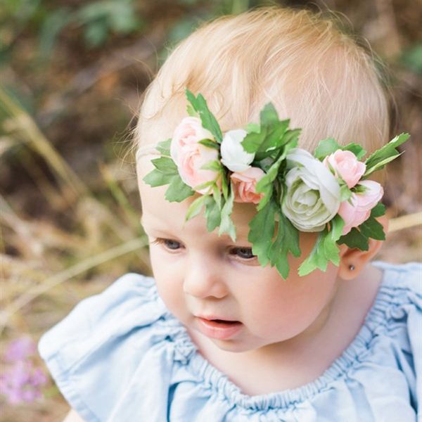 Baby-Stirnband, künstliche Blumen, Nylon-Stirnbänder, für Kinder, Mädchen, Haarschleifen, Strandurlaub, Haarschmuck, europäische Boutique, 6 Stile