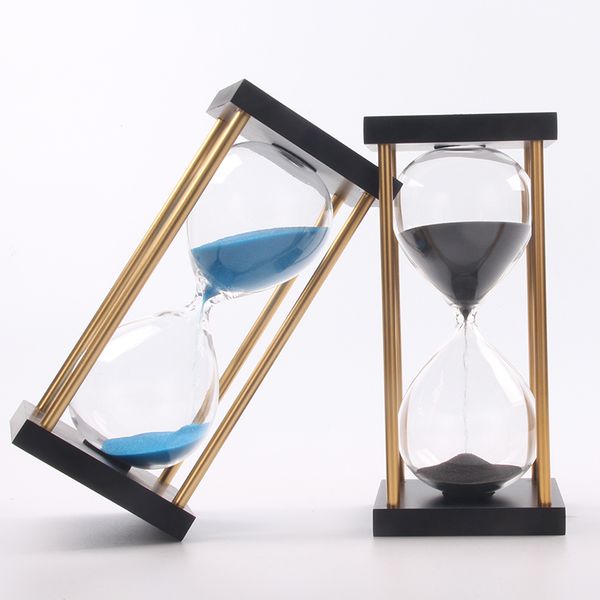 

15 minutes hourglass sand timer for kitchen school black wooden base hour glass sandglass sand clock timers home decoration