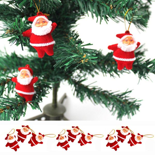 

9pcs gift christmas decorations new year gift cute santa claus snowman reindeer doll xmas tree hanging ornaments noel 2018