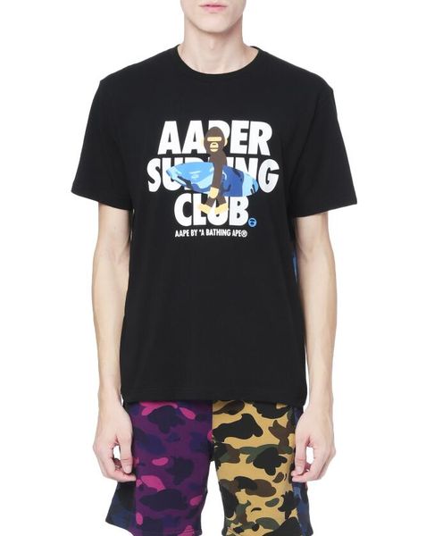 

2020 summer the ape-men corps surfing aaper corps summer beach логотип печатается футболка с коротким рукавом черный / белый s~3xl, White;black