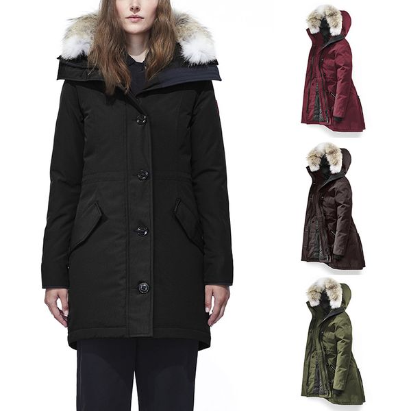 

Новый стиль 2019-2020 Канада женщины Rossclair куртка высокое качество длинные капюшоном волчий мех мода теплый пуховик открытый теплое пальто