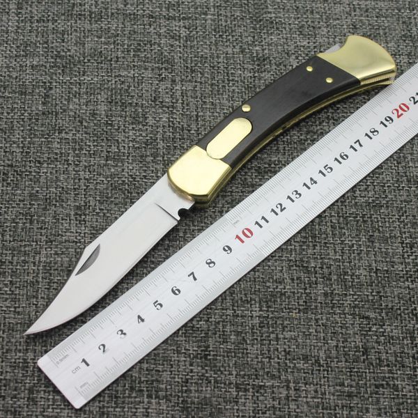 

High end 110 single action sawtooth brass + wooden handle hunting Christmas gift knife outdoor camping hunting pocket fruit knife EDC tool