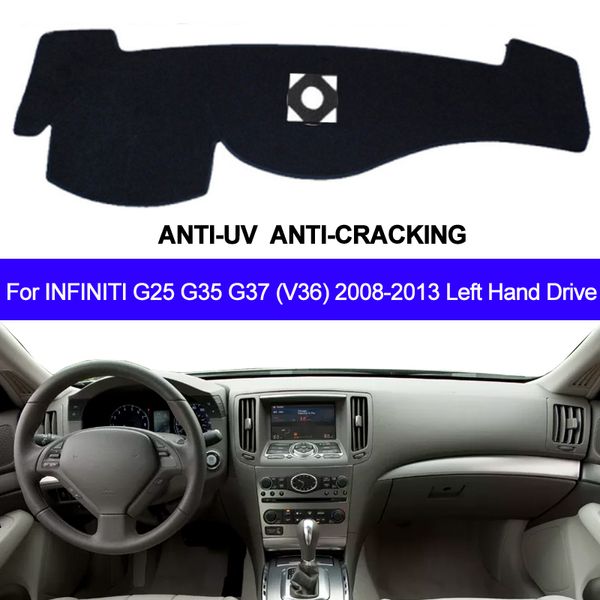 

taijs car dashboard cover dash mat for infiniti g25 g35 g37 q40 q60 2008 - 2012 2013 2014 2015 non-slip sun shade pad carpet