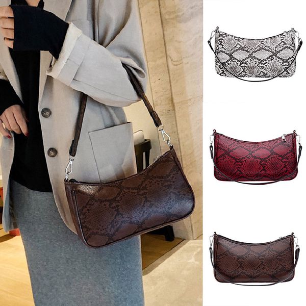 

fashion snake woman's handbag personality wild luxury handbags baguette small women bags designer patent leather female handbags