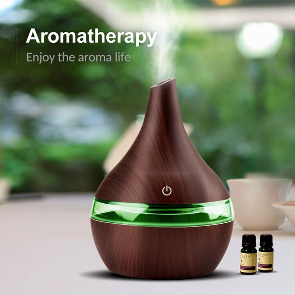 

300ml usb electric aroma air diffuser wood ultrasonic air humidifier essential oil aromatherapy cool mist maker for home