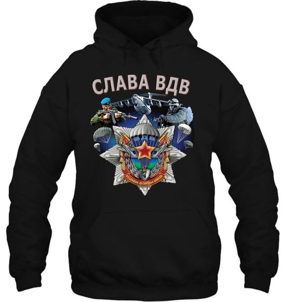 

men hoodie glory of airborne forces slava vdv special troops russia size s xxxl women streetwear, Black