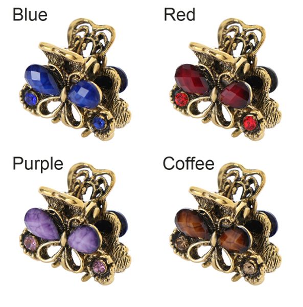

fashion women ladies retro resin mini butterfly hair claw clip wedding party vacation hair clips hair accessories, Black;brown