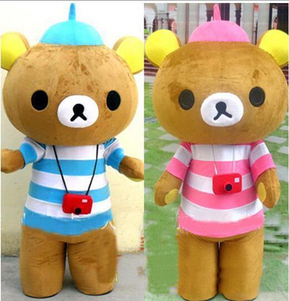 

2019 lazy bear mascot costume from cartoon costume for mardi gras fancy dress ing, Red;yellow