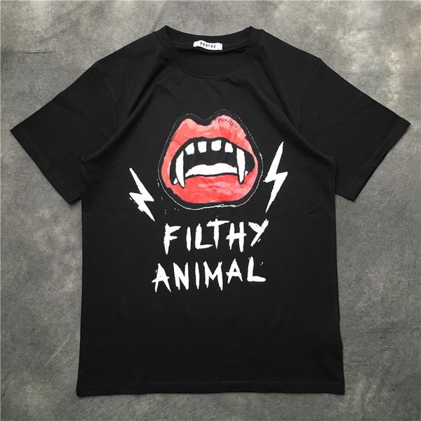 

престижное лето футболка hip hop красных губ printed граффити мужская печать дизайнер t shirt мужчины женщины летняя футболка с коротким рук, White;black