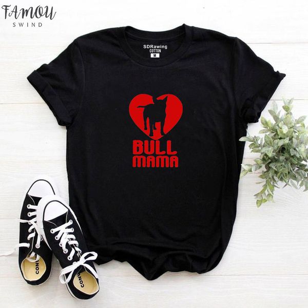 

womens bull terrier t shirt bull mama hand print shirt petal sleeve bullterrier lover gift idea psiakrew womens t shirt cotton, White