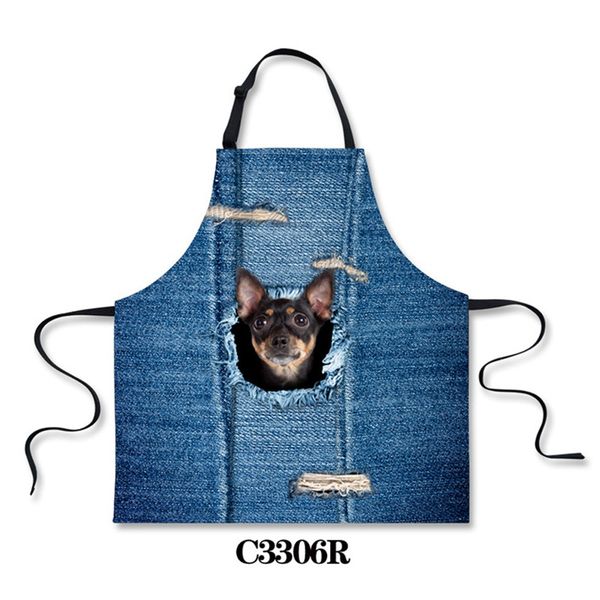 

printed animal dog cat apron funny sleeveless apron kitchen polyester cotton
