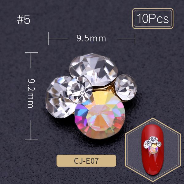 

10pcs nail rhinestones colorful crystal stones mixed size nail art shining stones 3d tips art decoration diy design, Silver;gold