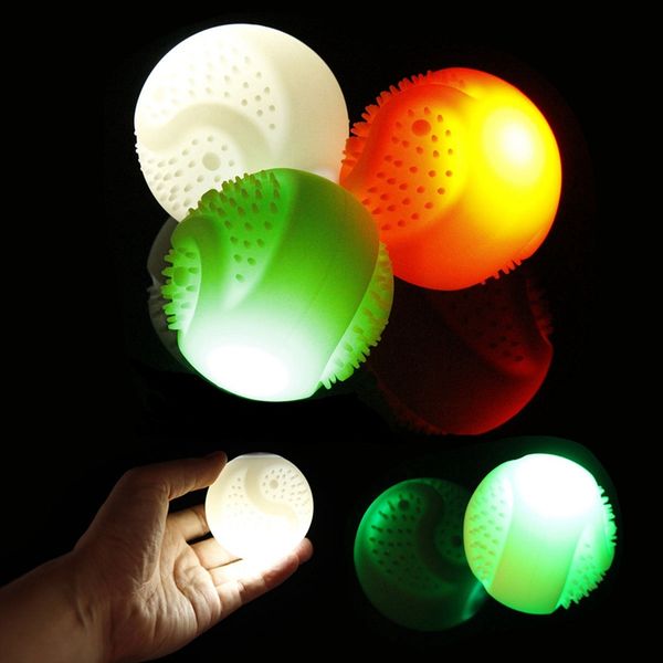 

led silicone pet luminous ball usb rechargeable recycle dog toy bite resistant chew toy #7