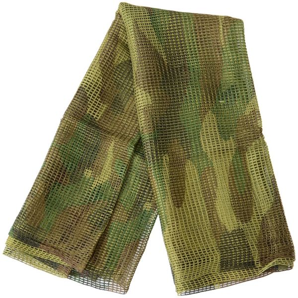 

190x90cm scarf cotton camouflage mesh scarf sniper face veil camping hunting multi purpose hiking, Blue;gray
