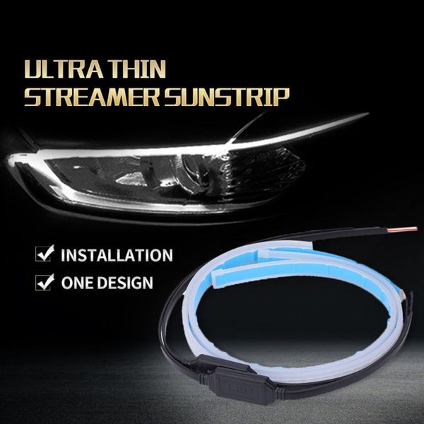 

new 2 pcs auto lamps for cars drl led daytime running lights car styling accessories turn signal guide strip headlight assembly