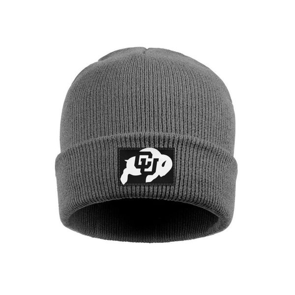

fashion colorado buffaloes football white logo slouch watch beanie hat daily hats football white logo wordmark marble print effect flag, Blue;gray